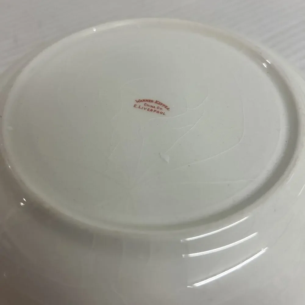 Vintage Warner Keffer China Co E Liverpool Bowl 8”